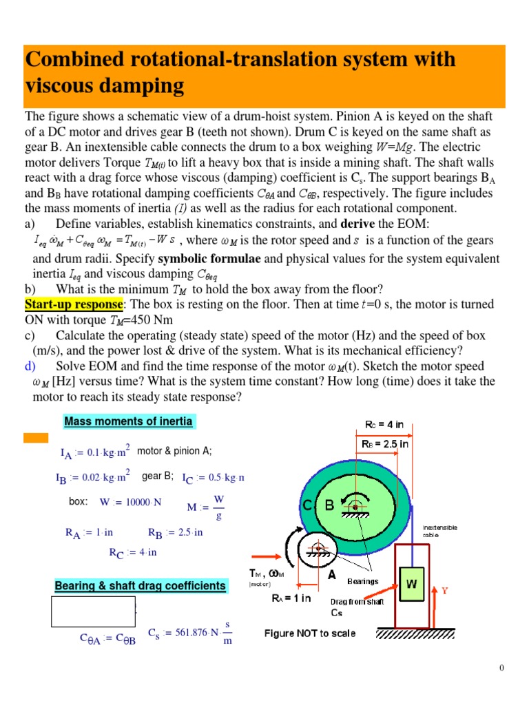 Combined RotationalTranslation System With Viscous Damping PDF
