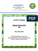 Activity Design Brigada Eskwela 2020: Title