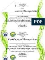 Certificate of Recognition: (Dish Gardening, Desktop Publishing & Food Carving)