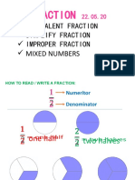 Fraction: Equivalent Fraction Simplify Fraction Improper Fraction Mixed Numbers