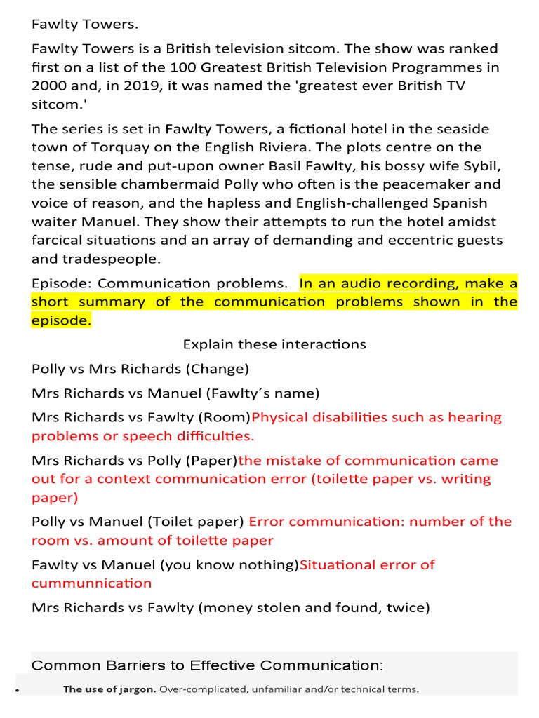 Common Barriers To Effective Communication The Use of Jargon. Over
