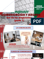 1. comunicacion  lenguaje, uso de mayusculas I