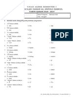 SOAL UAS I Kelas 1 2018-2019