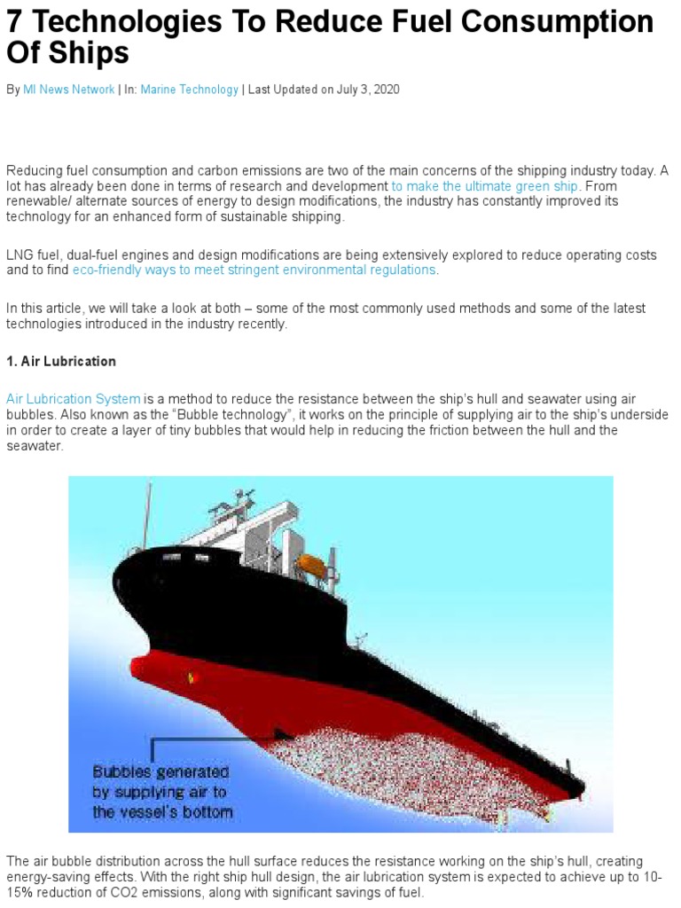 7 Technologies To Reduce Fuel Consumption of Ships | PDF | Ships ...