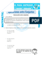 Ficha Operaciones Entre Conjuntos para Cuarto de Primaria