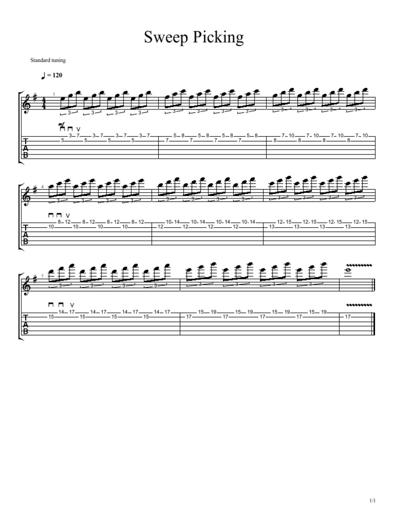 Sweep Picking: Standard Tuning | PDF