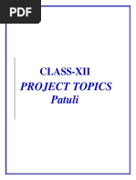 Class XII Project Topics Patuli