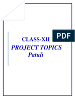 Class XII Project Topics Patuli