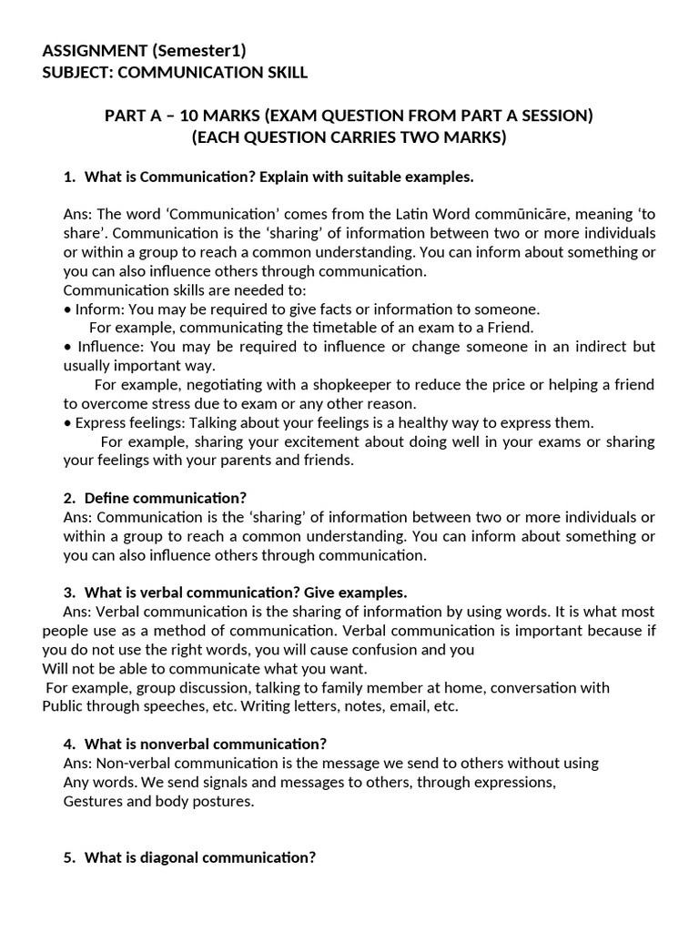Communication Skills Assignment Guide | PDF | Camera | Communication