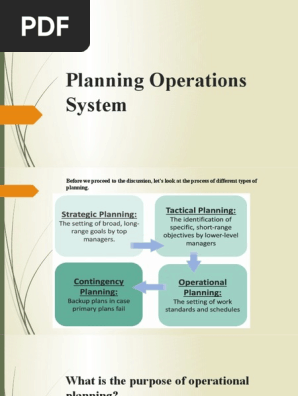 Planning Operations System