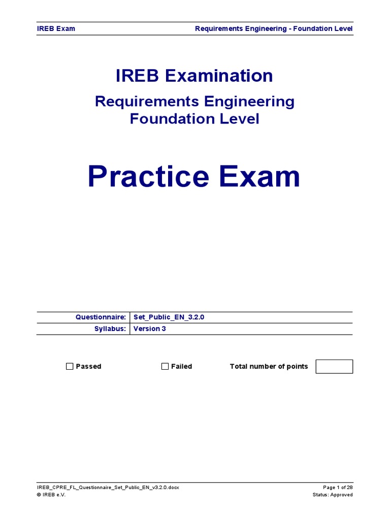 Practice Exam: IREB Examination | PDF | Use Case | System