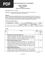 Gujarat Technological University: Semester - V Subject Name: Python Programming