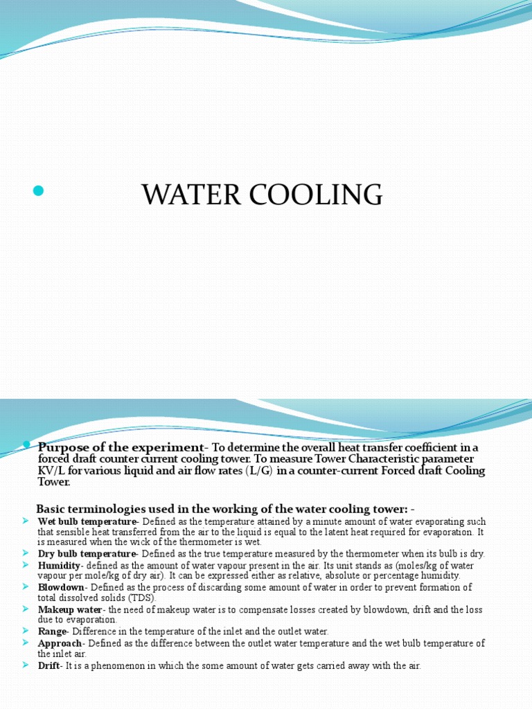 Cooling Tower Experiment Guide | PDF | Heat Transfer | Evaporation