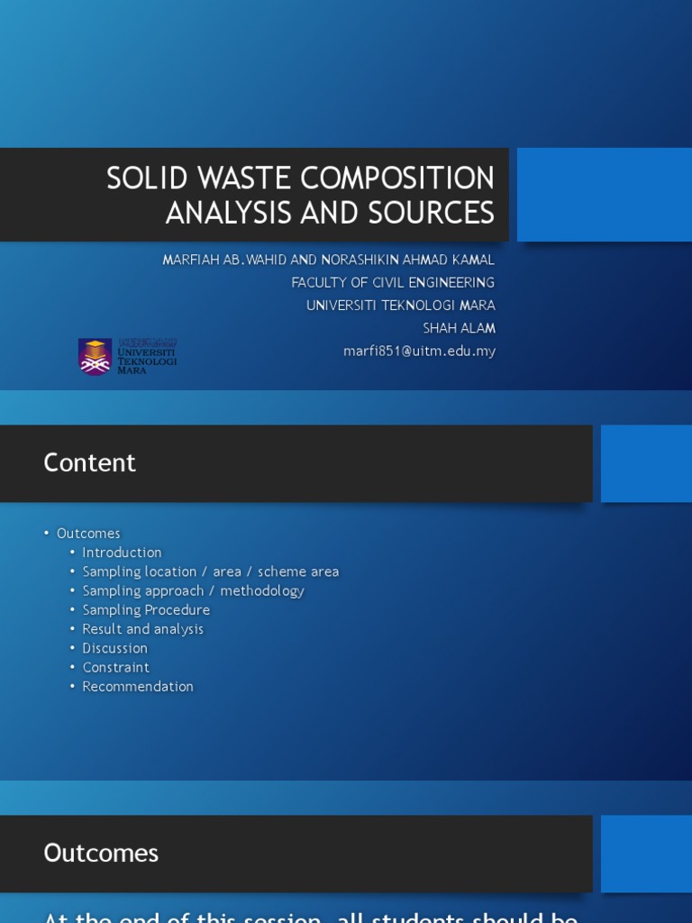 Solid Waste Composition Analysis Guide | PDF | Polystyrene | Sampling ...