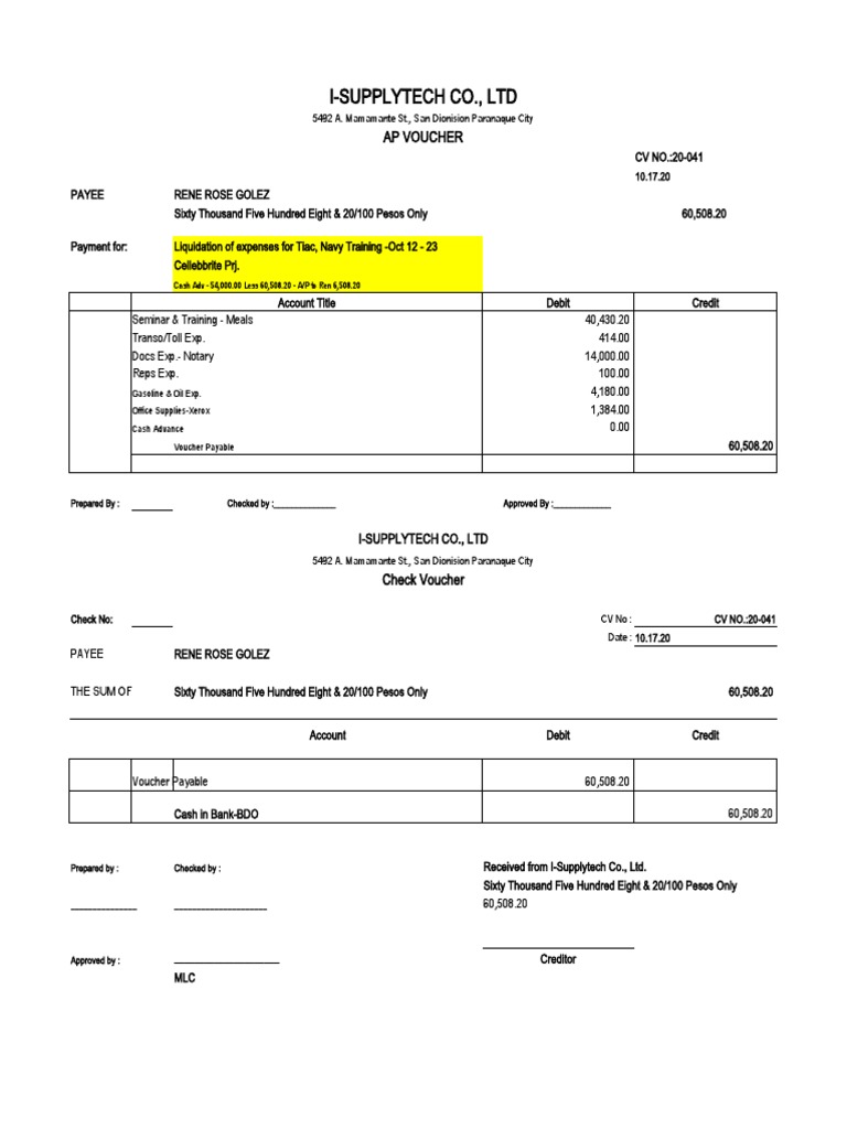 Check Voucher Template