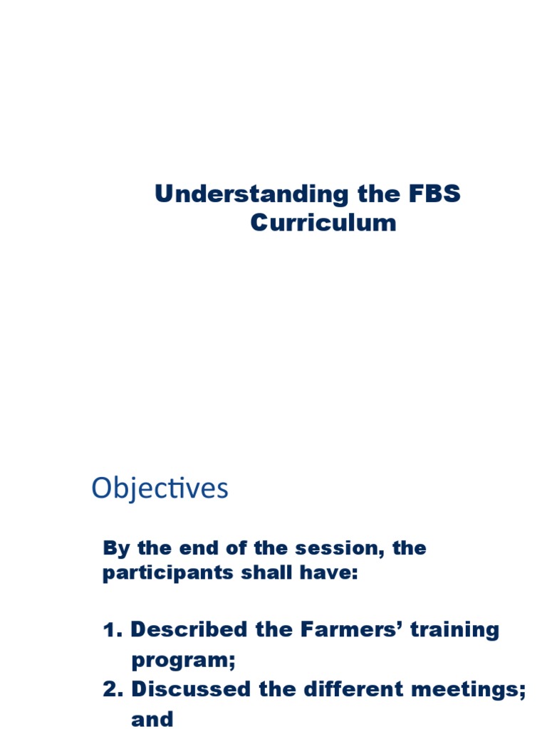 FBS Curriculum Overview for Farmers | PDF | Curriculum | Behavior ...