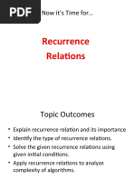 Now It's Time For : Recurrence Relations