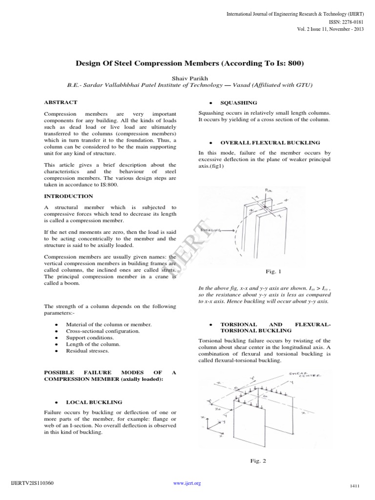 Design of Steel Compression Members According To Is 800 IJERTV2IS110360 ...