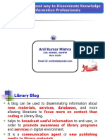 Library Blog- A Best Way to Disseminate Knowledge for Information Professionals