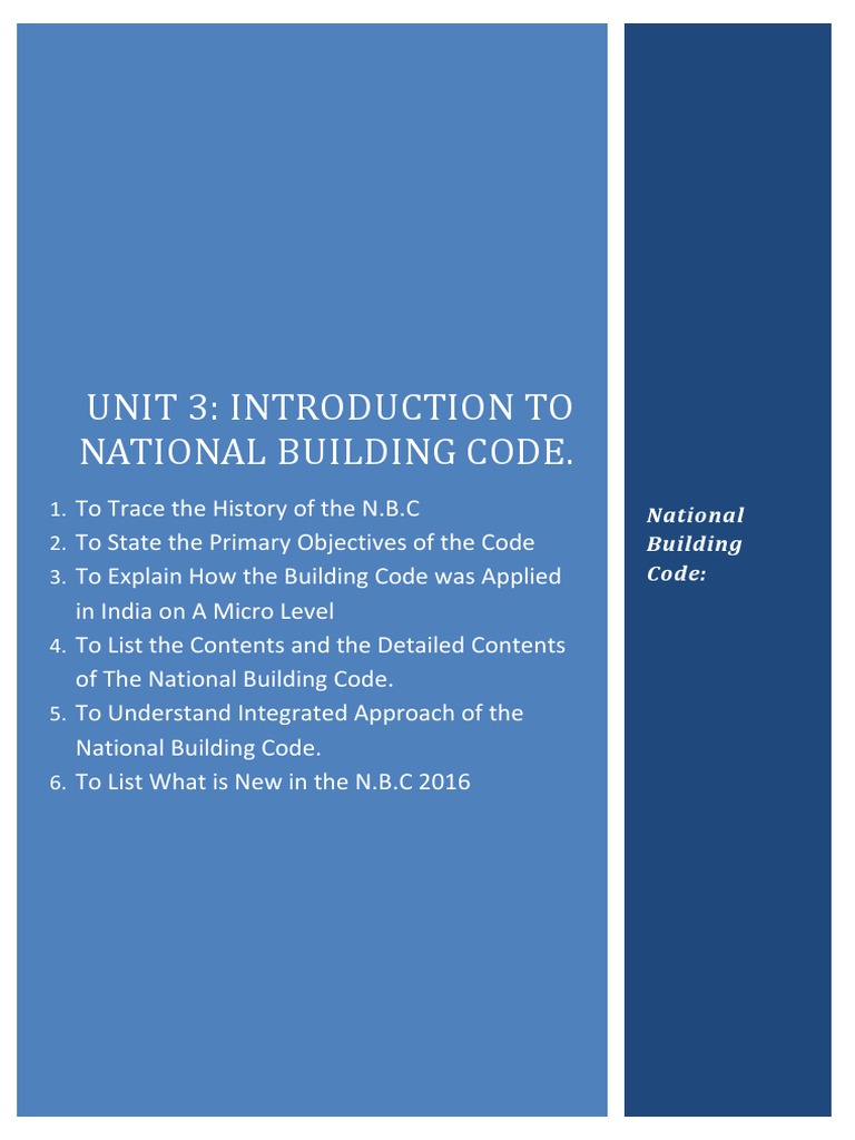 Unit 3 Introduction To National Building Code | PDF | Masonry ...