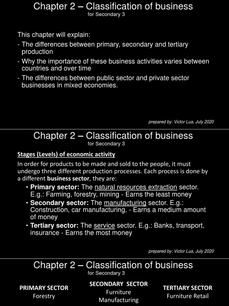 Economic Sectors: Classification Overview | PDF | Tertiary Sector Of ...
