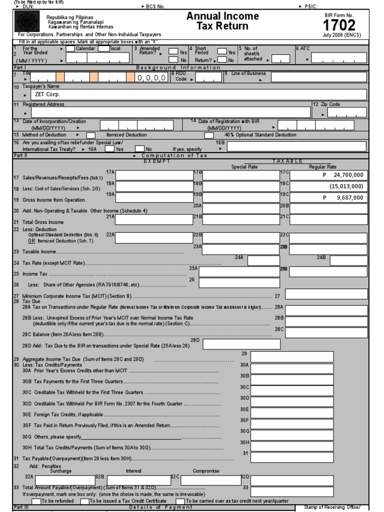 1702 July 08 | PDF | Tax Deduction | Gross Income