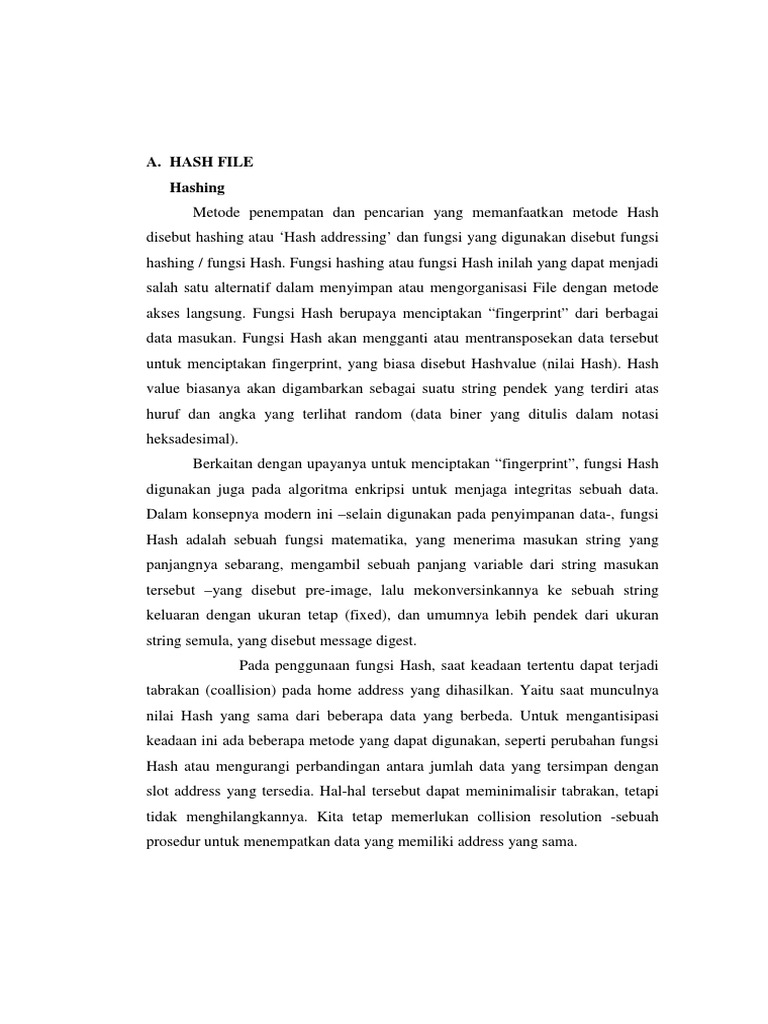 Metode Hashing dan Penanganan Tabrakan | PDF