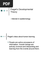 Piaget's Developmental Theory: - Interest in Epistemology