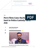 Porn Films Case - Raj Kundra Sent To Police Custody Till 27 July