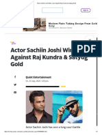 Actor Sachiin Joshi Wins Case Against Raj Kundra & Satyug Gold