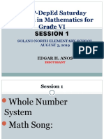 Mtap-Deped Saturday Program in Mathematics For Grade Vi: Session 1