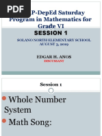 Mtap-Deped Saturday Program in Mathematics For Grade Vi: Session 1