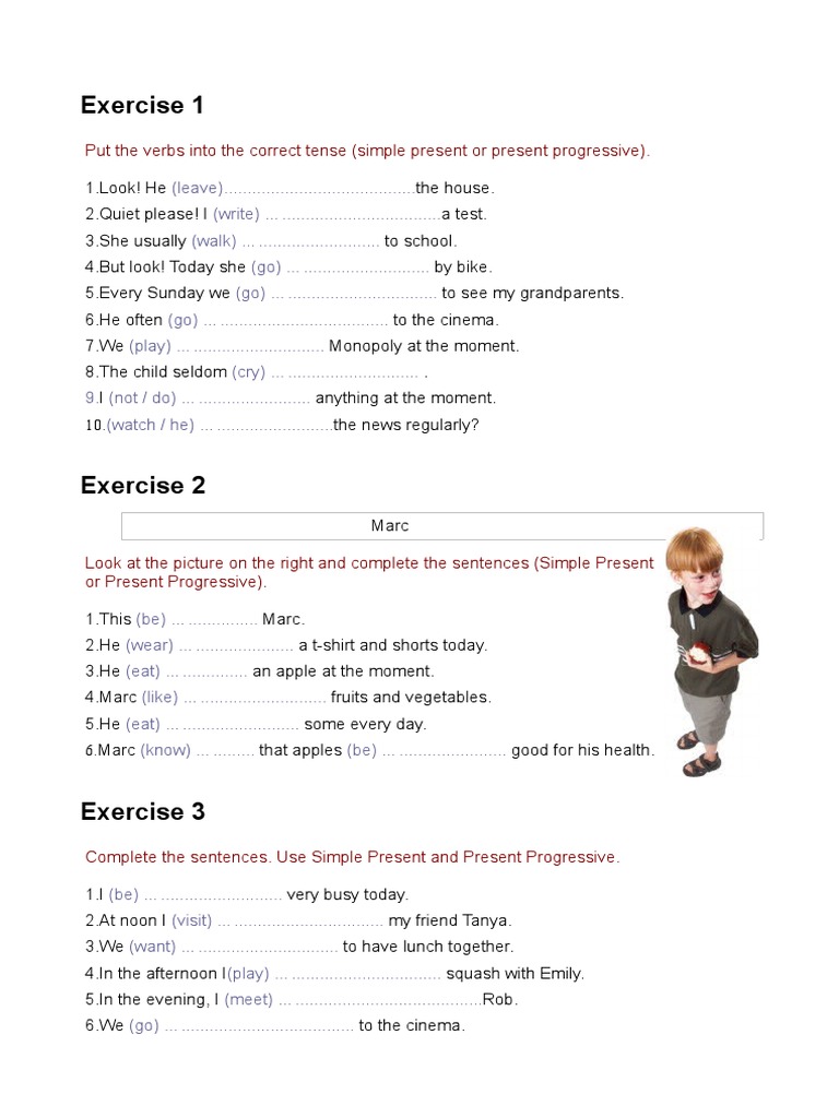 Present Simple Vs Present Continuous Exercises | PDF | Linguistic Typology  | Linguistic Morphology