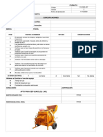 FO-OPE-057 Check List de Mezcladora Concreto