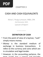 Cash and Cash Equivalents: Ninia C. Pauig-Lumauan, MBA, CPA Lyceum of Aparri