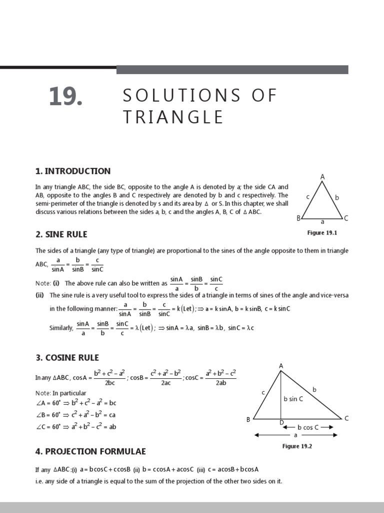 Triangle Solutions: Sine and Cosine Rules | PDF | Trigonometric ...