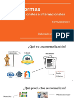 Normas Nacionales e Internacionales (Formulaciones)