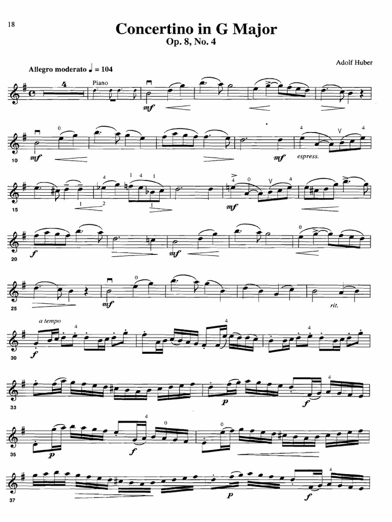 Concertino Violín Adolf Huber | PDF