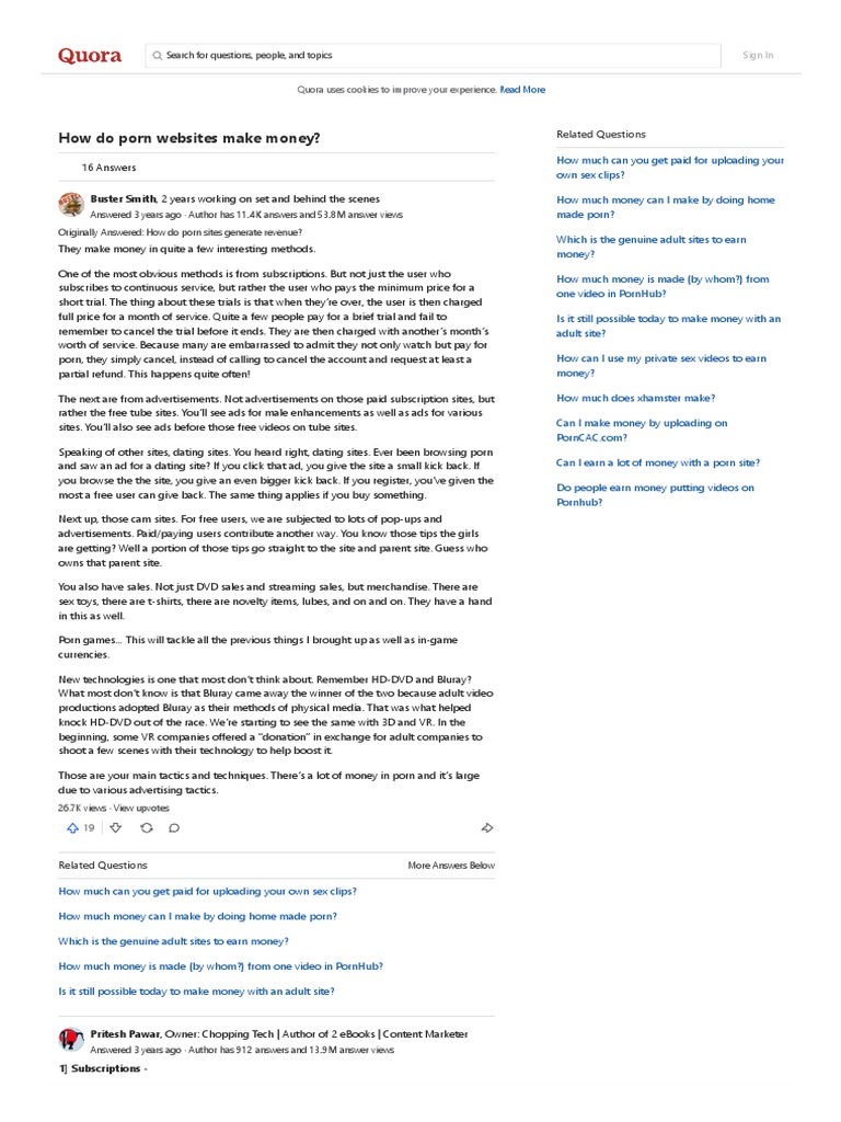 How Do Porn Websites Make Money