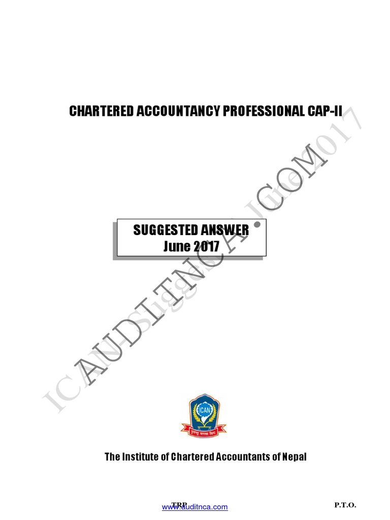 Suggested Answer CAP II June 2017r PDF Employee Stock Option Book