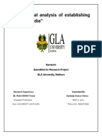 "A Critical Analysis of Establishing SEZ in India": Synopsis Submitted For Research Project GLA University, Mathura