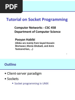 Tutorial On Socket Programming: Computer Networks - CSC 458 Department of Computer Science Pooyan Habibi