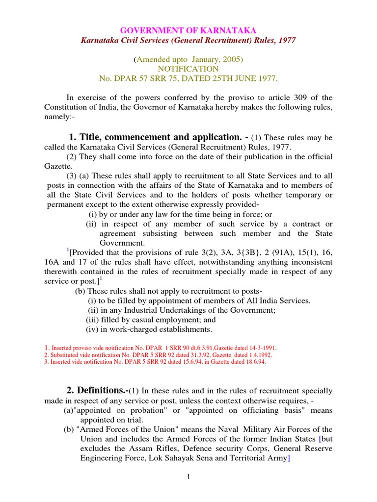 Civil Services (General Recruitment) Rules, 1977 PDF British Army