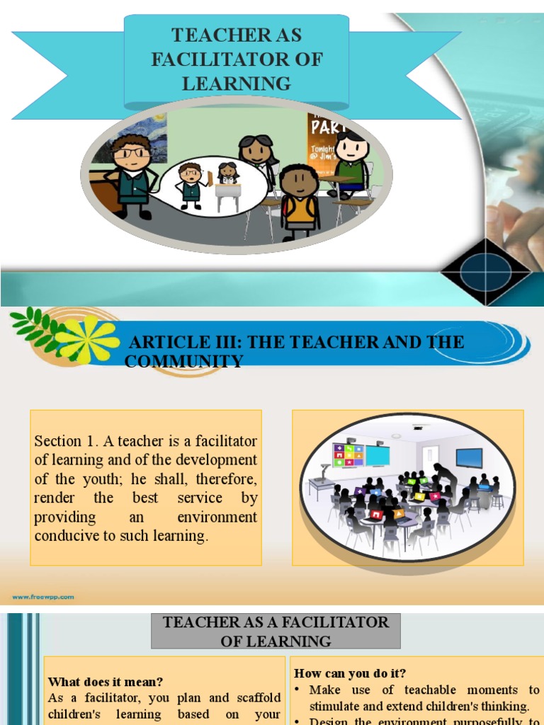 Teacher as Facilitator of Learning | PDF | Facilitator | Learning