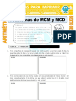 Problemas de MCM y MCD Para Sexto de Primaria