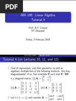 MA 106: Linear Algebra Tutorial 4: Prof. B.V. Limaye IIT Dharwad