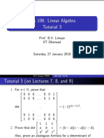 MA 106: Linear Algebra Tutorial 3: Prof. B.V. Limaye IIT Dharwad