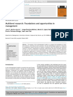 Business Research Quarterly: Multilevel Research: Foundations and Opportunities in Management