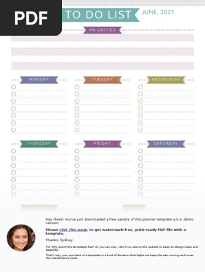 Weekly to Do List Casual Style