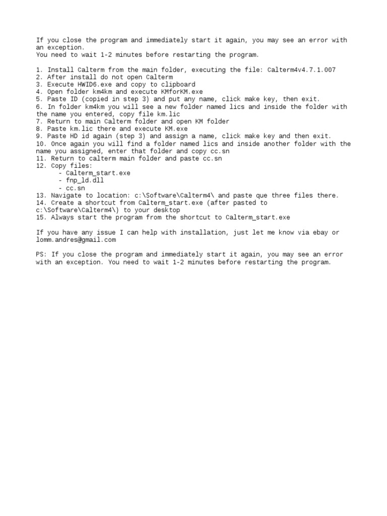 Calterm 4 Installation Guide | PDF | Computers | Technology & Engineering